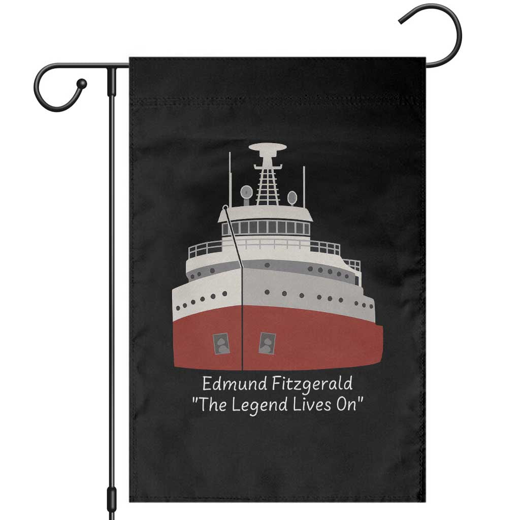 Edmund Fitzgerald Tribute Garden Flag The Legend Lives On Great Lakes Freighter Memorial - Wonder Print Shop