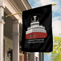 Edmund Fitzgerald Tribute Garden Flag The Legend Lives On Great Lakes Freighter Memorial - Wonder Print Shop