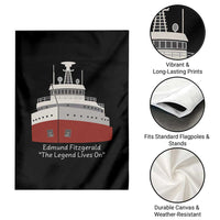 Edmund Fitzgerald Tribute Garden Flag The Legend Lives On Great Lakes Freighter Memorial - Wonder Print Shop