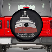 Edmund Fitzgerald Tribute Spare Tire Cover The Legend Lives On Great Lakes Freighter Memorial - Wonder Print Shop