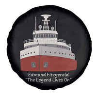 Edmund Fitzgerald Tribute Spare Tire Cover The Legend Lives On Great Lakes Freighter Memorial - Wonder Print Shop