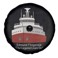 Edmund Fitzgerald Tribute Spare Tire Cover The Legend Lives On Great Lakes Freighter Memorial - Wonder Print Shop