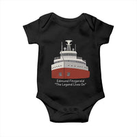 Edmund Fitzgerald Tribute Baby Onesie The Legend Lives On Great Lakes Freighter Memorial - Wonder Print Shop
