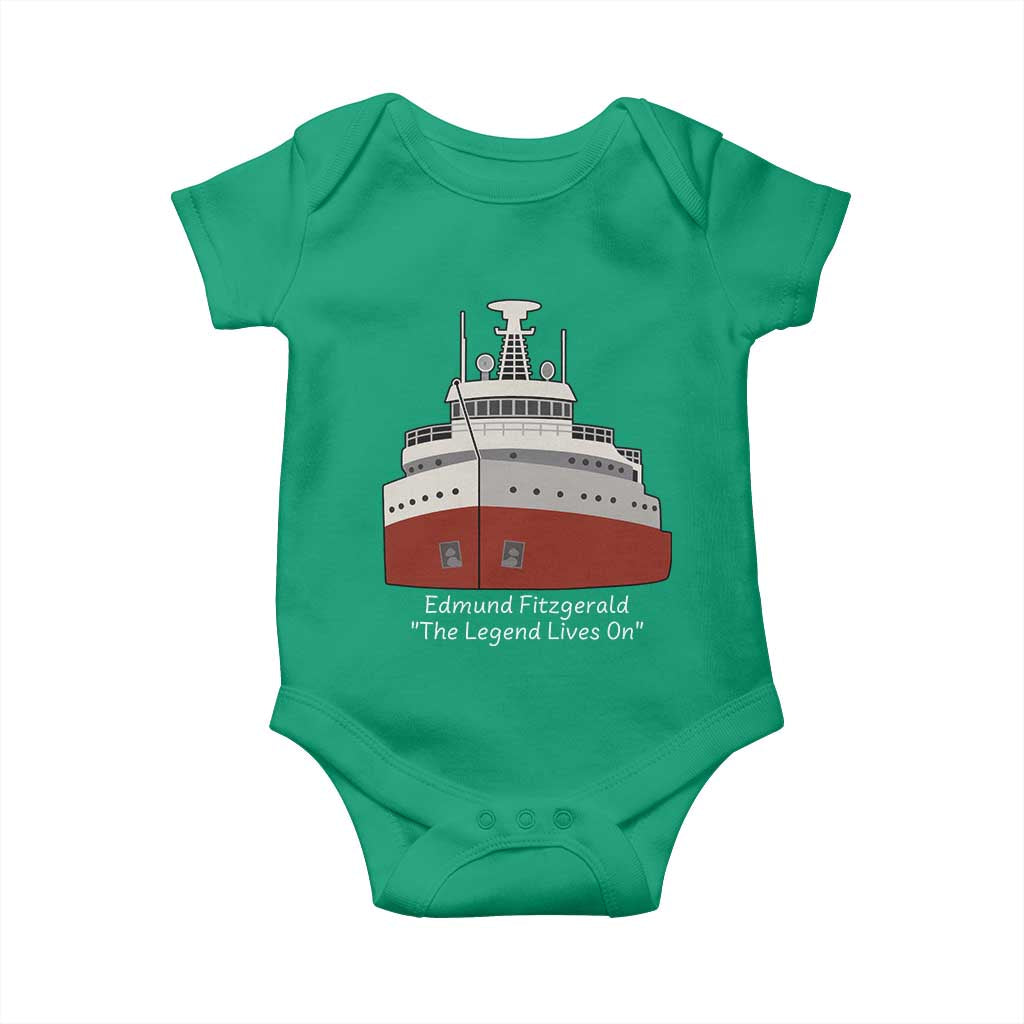 Edmund Fitzgerald Tribute Baby Onesie The Legend Lives On Great Lakes Freighter Memorial - Wonder Print Shop