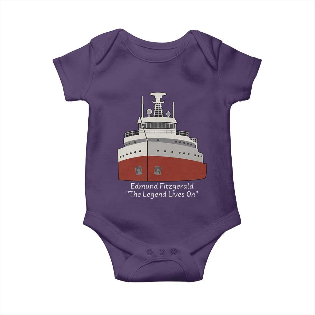 Edmund Fitzgerald Tribute Baby Onesie The Legend Lives On Great Lakes Freighter Memorial - Wonder Print Shop