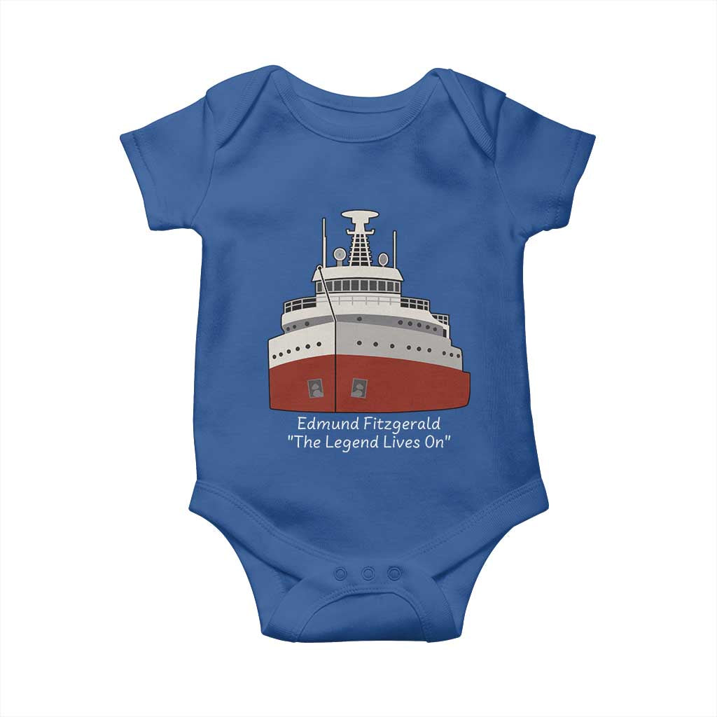Edmund Fitzgerald Tribute Baby Onesie The Legend Lives On Great Lakes Freighter Memorial - Wonder Print Shop