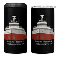 Edmund Fitzgerald Tribute 4 in 1 Can Cooler Tumbler The Legend Lives On Great Lakes Freighter Memorial - Wonder Print Shop