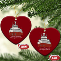 Edmund Fitzgerald Tribute Ceramic Ornament The Legend Lives On Great Lakes Freighter Memorial - Wonder Print Shop