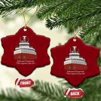 Edmund Fitzgerald Tribute Ceramic Ornament The Legend Lives On Great Lakes Freighter Memorial - Wonder Print Shop