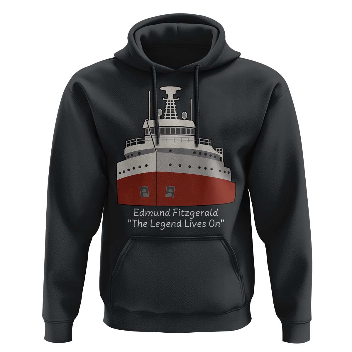 Edmund Fitzgerald Tribute Hoodie The Legend Lives On Great Lakes Freighter Memorial - Wonder Print Shop