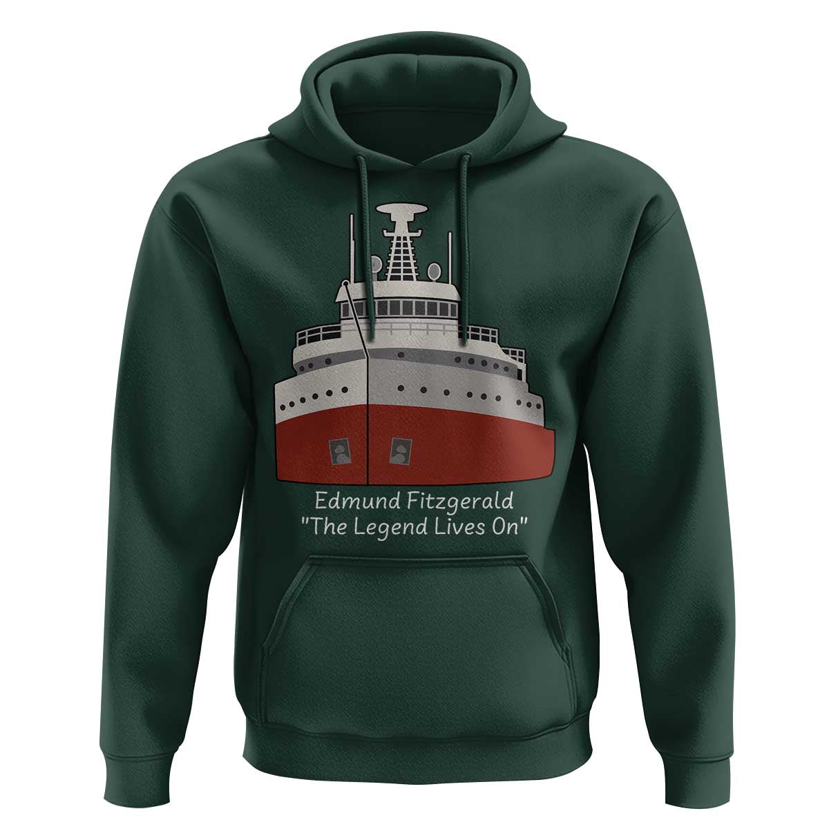 Edmund Fitzgerald Tribute Hoodie The Legend Lives On Great Lakes Freighter Memorial - Wonder Print Shop