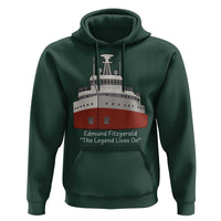 Edmund Fitzgerald Tribute Hoodie The Legend Lives On Great Lakes Freighter Memorial - Wonder Print Shop