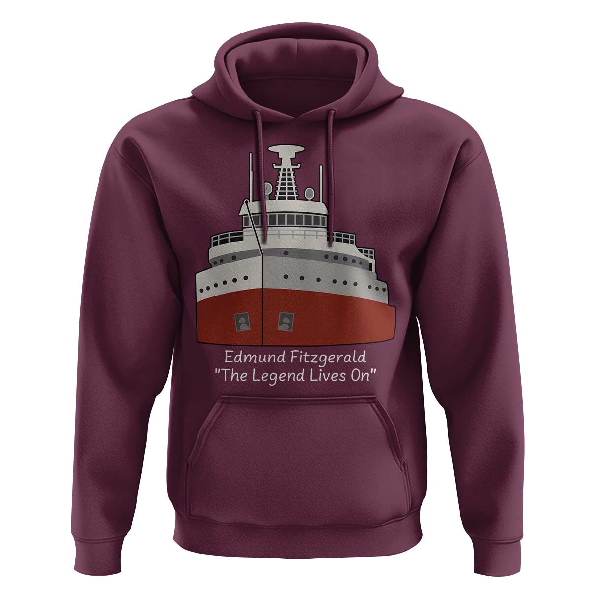 Edmund Fitzgerald Tribute Hoodie The Legend Lives On Great Lakes Freighter Memorial - Wonder Print Shop