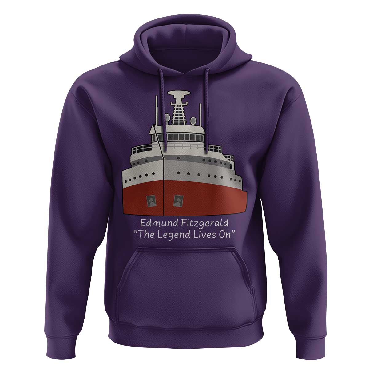Edmund Fitzgerald Tribute Hoodie The Legend Lives On Great Lakes Freighter Memorial - Wonder Print Shop