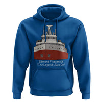 Edmund Fitzgerald Tribute Hoodie The Legend Lives On Great Lakes Freighter Memorial - Wonder Print Shop