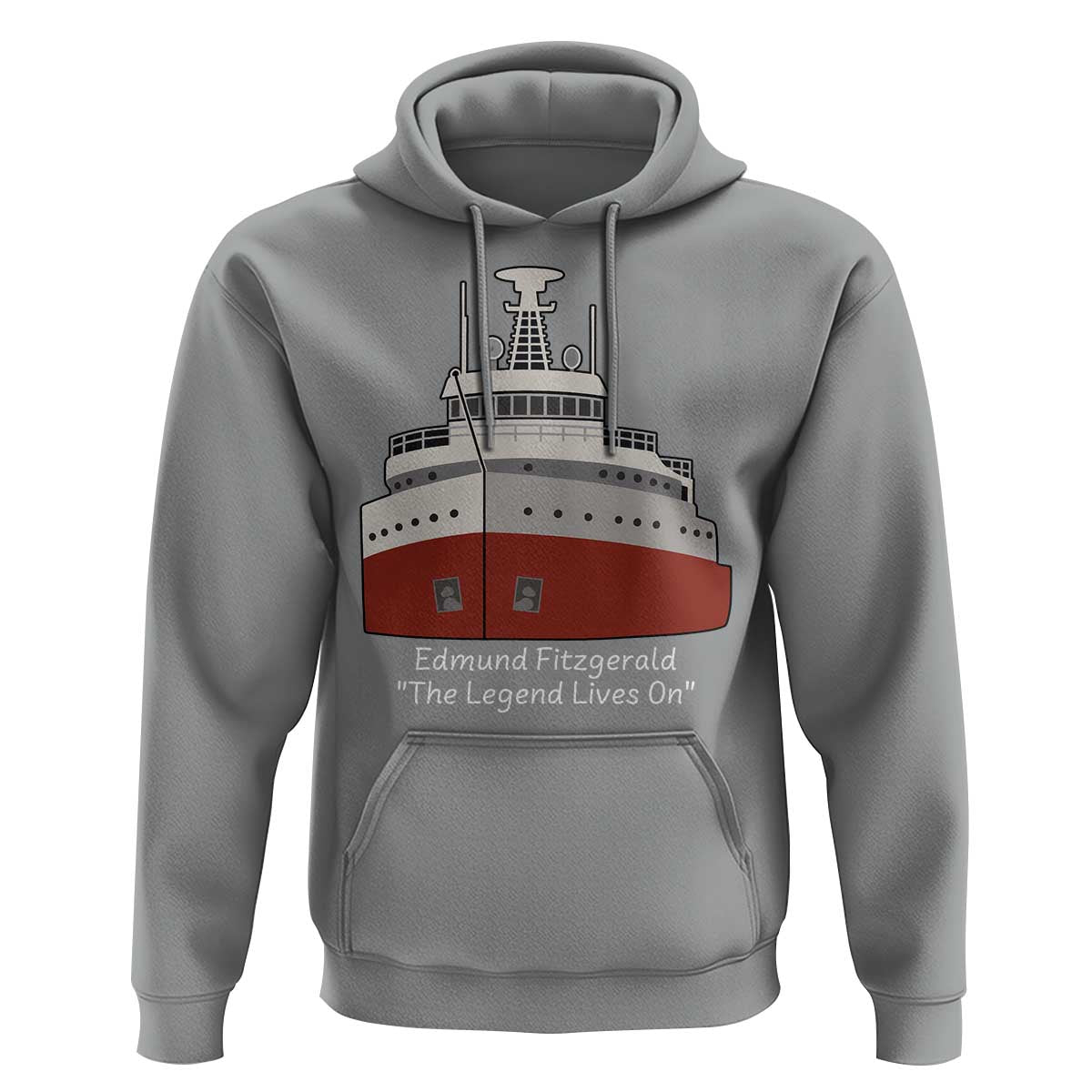 Edmund Fitzgerald Tribute Hoodie The Legend Lives On Great Lakes Freighter Memorial - Wonder Print Shop