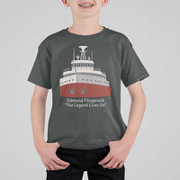 Edmund Fitzgerald Tribute T Shirt For Kid The Legend Lives On Great Lakes Freighter Memorial - Wonder Print Shop