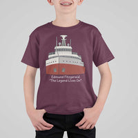 Edmund Fitzgerald Tribute T Shirt For Kid The Legend Lives On Great Lakes Freighter Memorial - Wonder Print Shop
