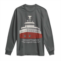 Edmund Fitzgerald Tribute Long Sleeve Shirt The Legend Lives On Great Lakes Freighter Memorial - Wonder Print Shop