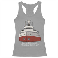 Edmund Fitzgerald Tribute Racerback Tank Top The Legend Lives On Great Lakes Freighter Memorial - Wonder Print Shop
