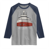 Edmund Fitzgerald Tribute Raglan Shirt The Legend Lives On Great Lakes Freighter Memorial - Wonder Print Shop