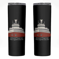 Edmund Fitzgerald Tribute Skinny Tumbler The Legend Lives On Great Lakes Freighter Memorial - Wonder Print Shop