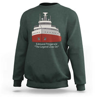 Edmund Fitzgerald Tribute Sweatshirt The Legend Lives On Great Lakes Freighter Memorial - Wonder Print Shop