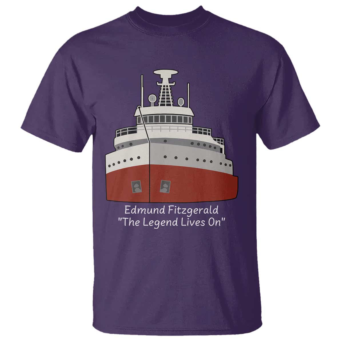 Edmund Fitzgerald Tribute T Shirt The Legend Lives On Great Lakes Freighter Memorial - Wonder Print Shop