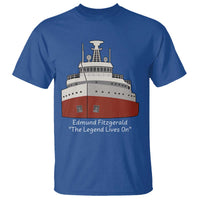 Edmund Fitzgerald Tribute T Shirt The Legend Lives On Great Lakes Freighter Memorial - Wonder Print Shop