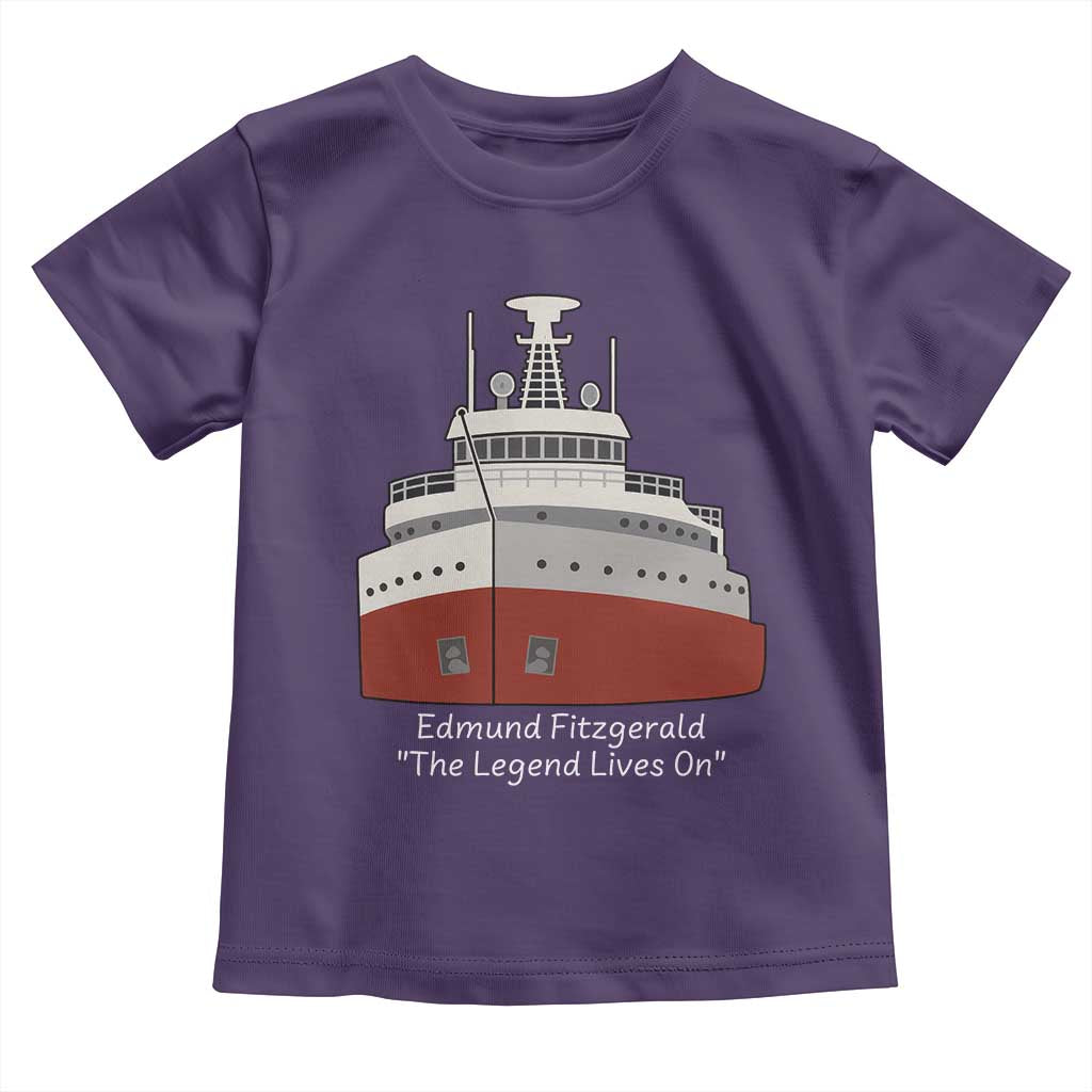 Edmund Fitzgerald Tribute Toddler T Shirt The Legend Lives On Great Lakes Freighter Memorial - Wonder Print Shop