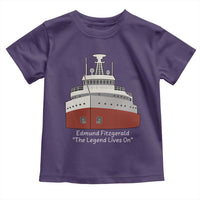 Edmund Fitzgerald Tribute Toddler T Shirt The Legend Lives On Great Lakes Freighter Memorial - Wonder Print Shop
