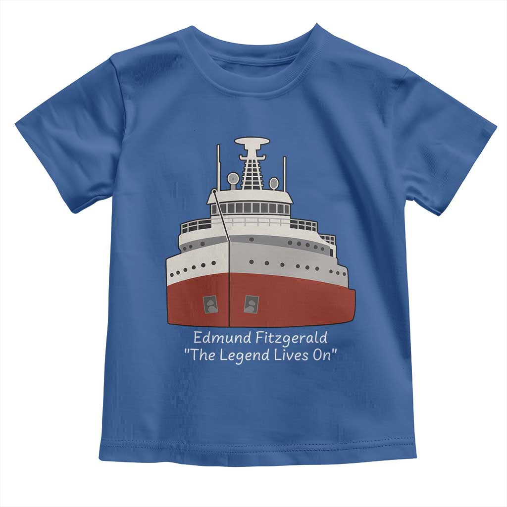 Edmund Fitzgerald Tribute Toddler T Shirt The Legend Lives On Great Lakes Freighter Memorial - Wonder Print Shop