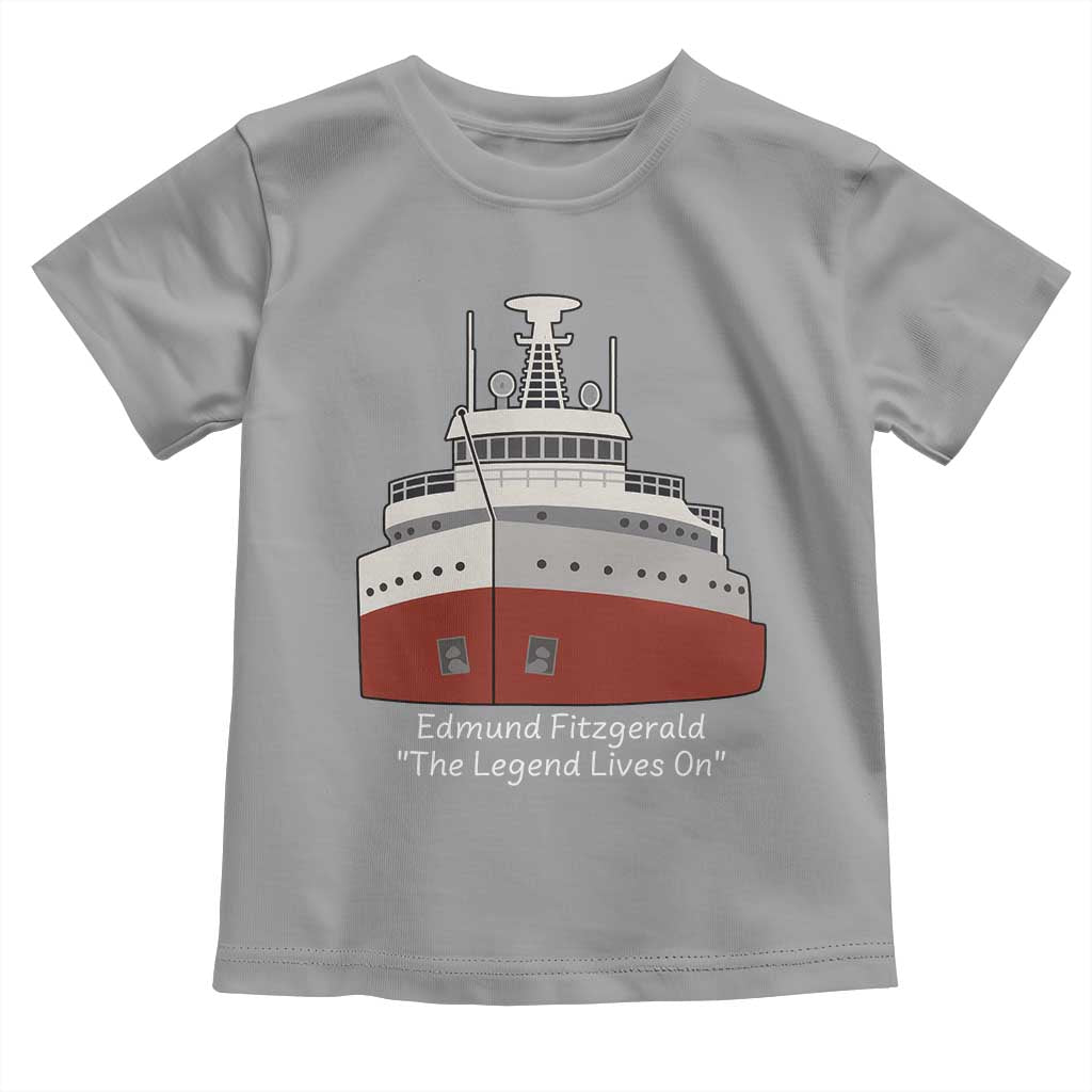 Edmund Fitzgerald Tribute Toddler T Shirt The Legend Lives On Great Lakes Freighter Memorial - Wonder Print Shop