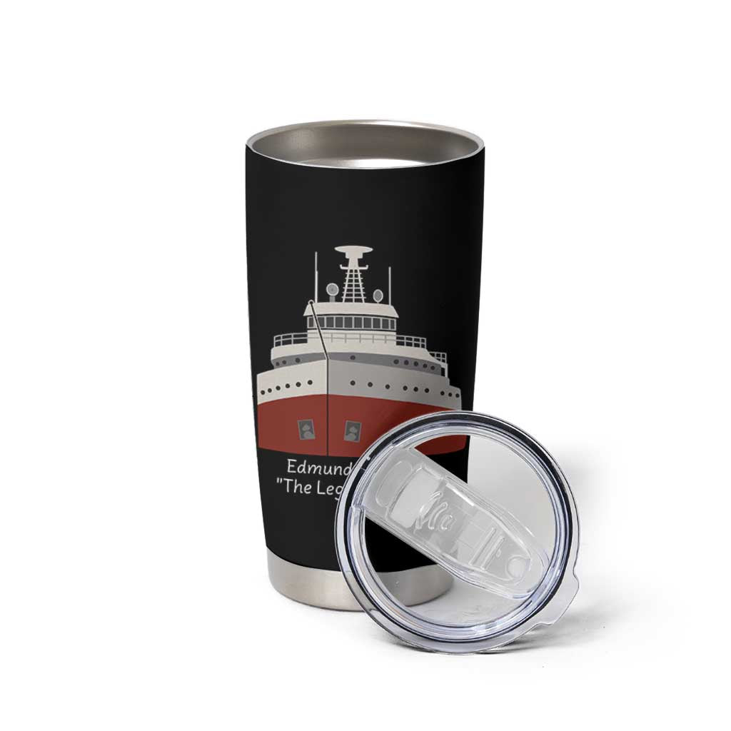 Edmund Fitzgerald Tribute Tumbler Cup The Legend Lives On Great Lakes Freighter Memorial - Wonder Print Shop