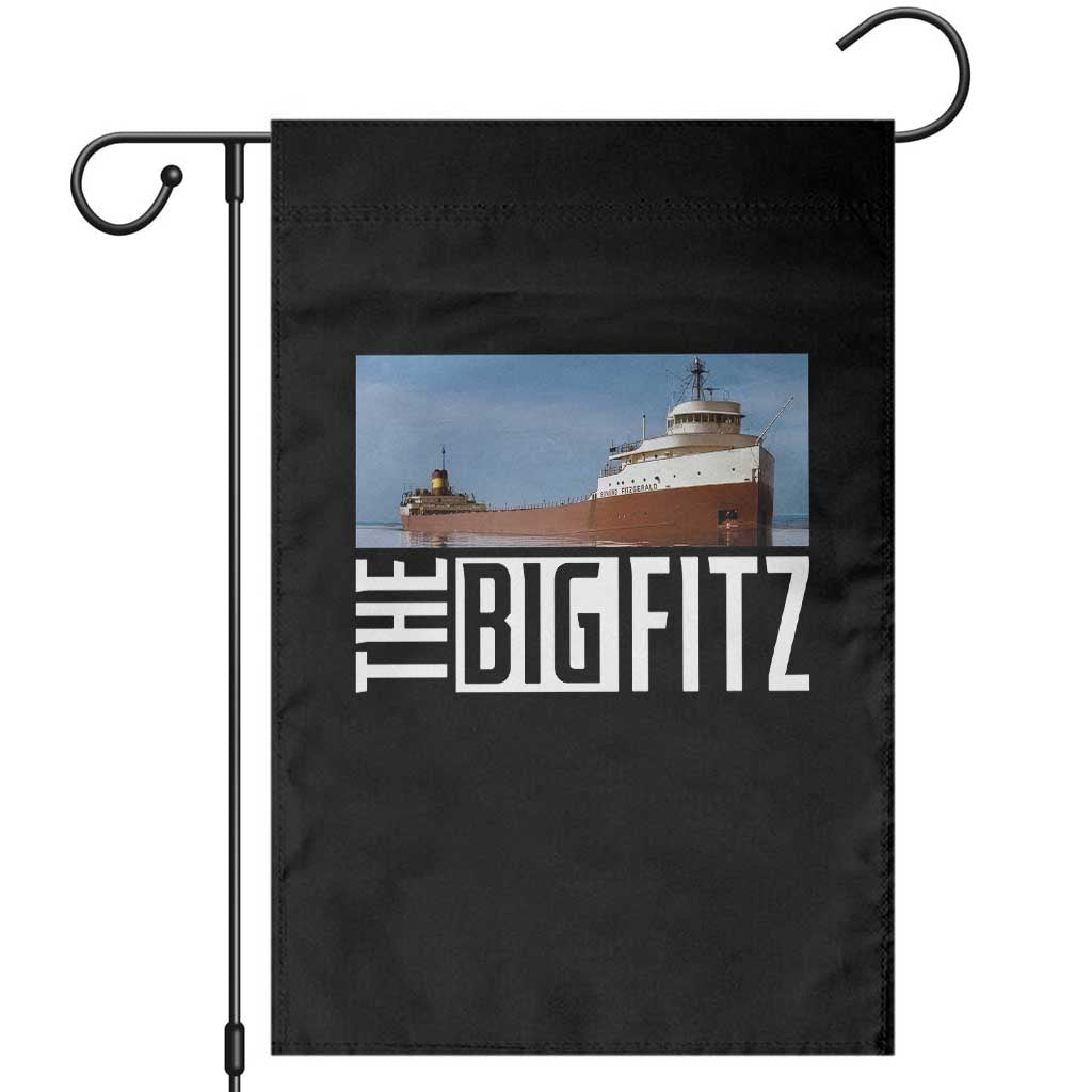 The Big Fitz Tribute Garden Flag SS Edmund Fitzgerald Freighter Design for Great Lakes History - Wonder Print Shop