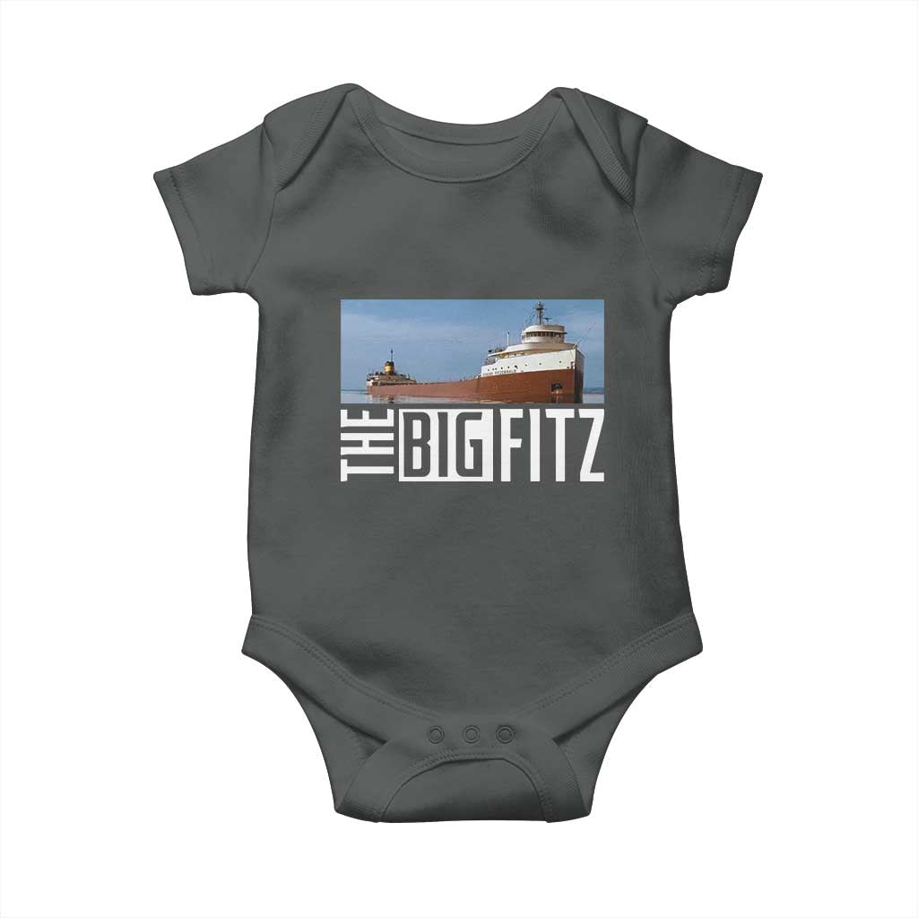 The Big Fitz Tribute Baby Onesie SS Edmund Fitzgerald Freighter Design for Great Lakes History - Wonder Print Shop