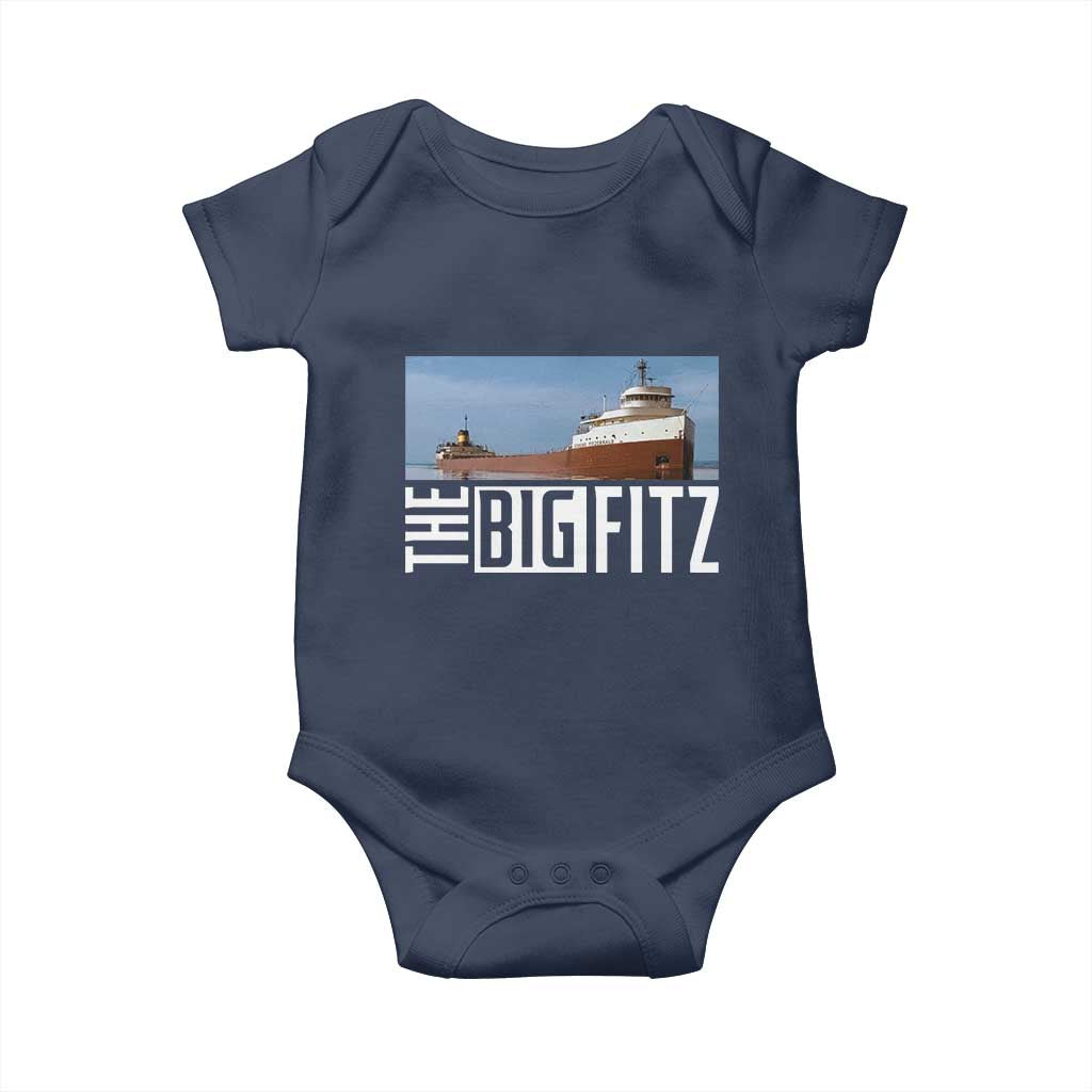 The Big Fitz Tribute Baby Onesie SS Edmund Fitzgerald Freighter Design for Great Lakes History - Wonder Print Shop