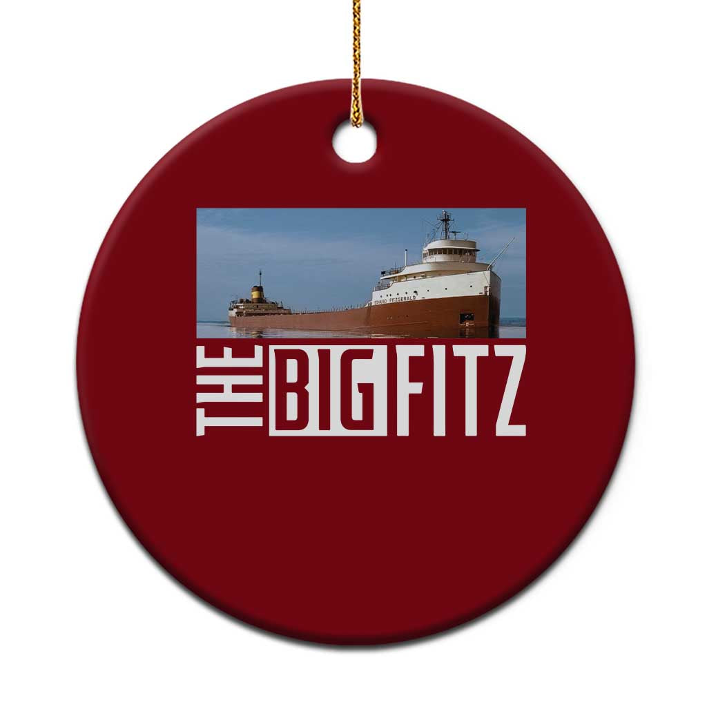 The Big Fitz Tribute Ceramic Ornament SS Edmund Fitzgerald Freighter Design for Great Lakes History - Wonder Print Shop