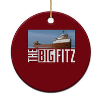 The Big Fitz Tribute Ceramic Ornament SS Edmund Fitzgerald Freighter Design for Great Lakes History - Wonder Print Shop