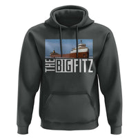 The Big Fitz Tribute Hoodie SS Edmund Fitzgerald Freighter Design for Great Lakes History - Wonder Print Shop