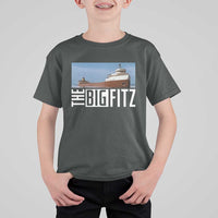 The Big Fitz Tribute T Shirt For Kid SS Edmund Fitzgerald Freighter Design for Great Lakes History - Wonder Print Shop