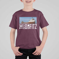 The Big Fitz Tribute T Shirt For Kid SS Edmund Fitzgerald Freighter Design for Great Lakes History - Wonder Print Shop