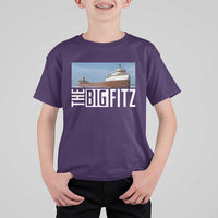 The Big Fitz Tribute T Shirt For Kid SS Edmund Fitzgerald Freighter Design for Great Lakes History - Wonder Print Shop