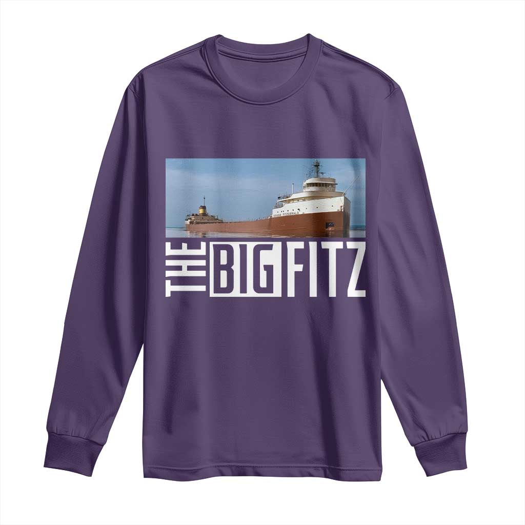 The Big Fitz Tribute Long Sleeve Shirt SS Edmund Fitzgerald Freighter Design for Great Lakes History - Wonder Print Shop
