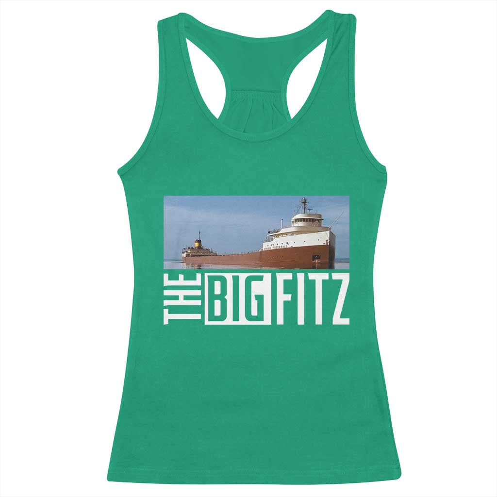 The Big Fitz Tribute Racerback Tank Top SS Edmund Fitzgerald Freighter Design for Great Lakes History - Wonder Print Shop