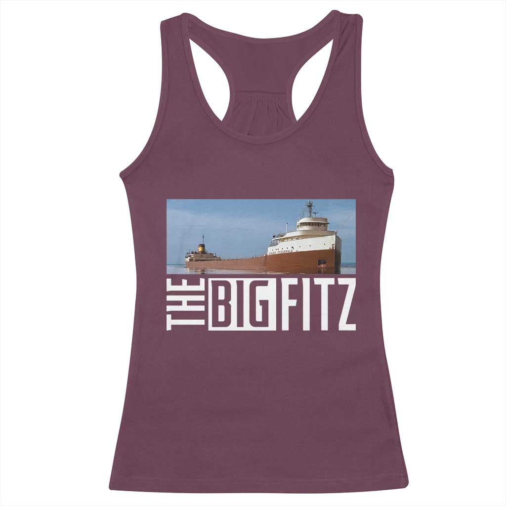 The Big Fitz Tribute Racerback Tank Top SS Edmund Fitzgerald Freighter Design for Great Lakes History - Wonder Print Shop