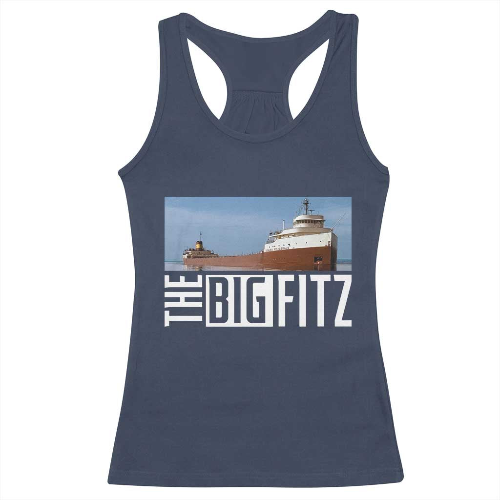 The Big Fitz Tribute Racerback Tank Top SS Edmund Fitzgerald Freighter Design for Great Lakes History - Wonder Print Shop