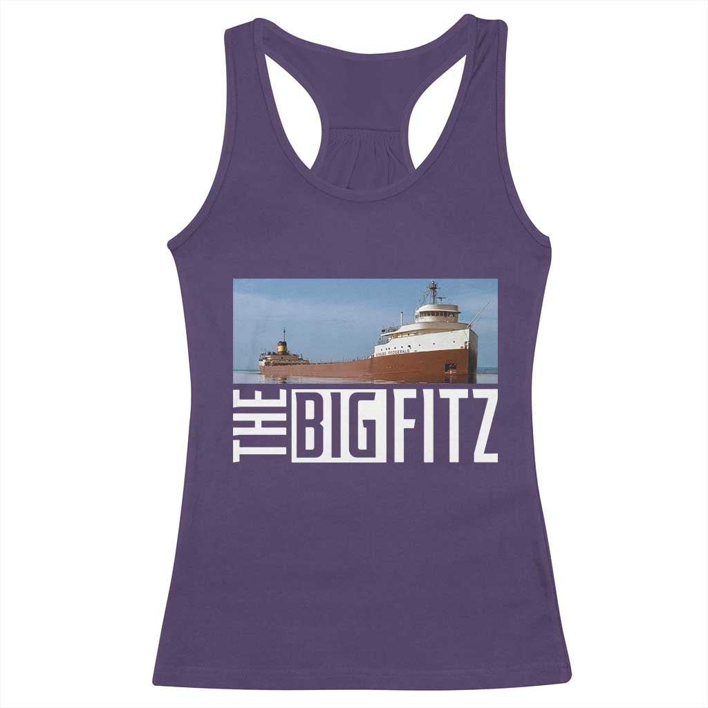 The Big Fitz Tribute Racerback Tank Top SS Edmund Fitzgerald Freighter Design for Great Lakes History - Wonder Print Shop