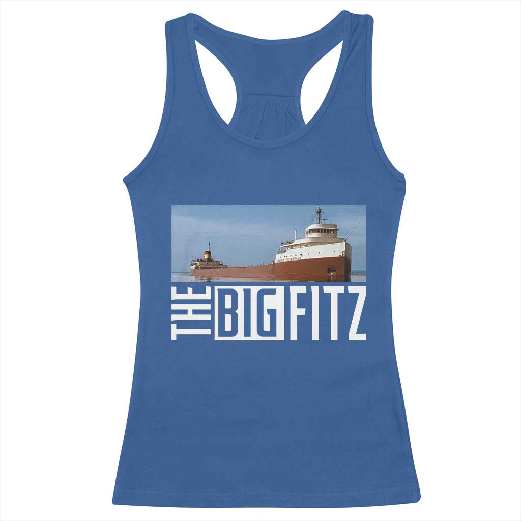 The Big Fitz Tribute Racerback Tank Top SS Edmund Fitzgerald Freighter Design for Great Lakes History - Wonder Print Shop