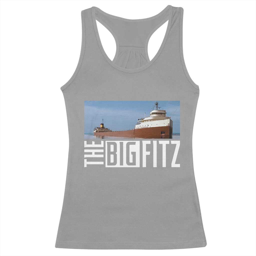 The Big Fitz Tribute Racerback Tank Top SS Edmund Fitzgerald Freighter Design for Great Lakes History - Wonder Print Shop